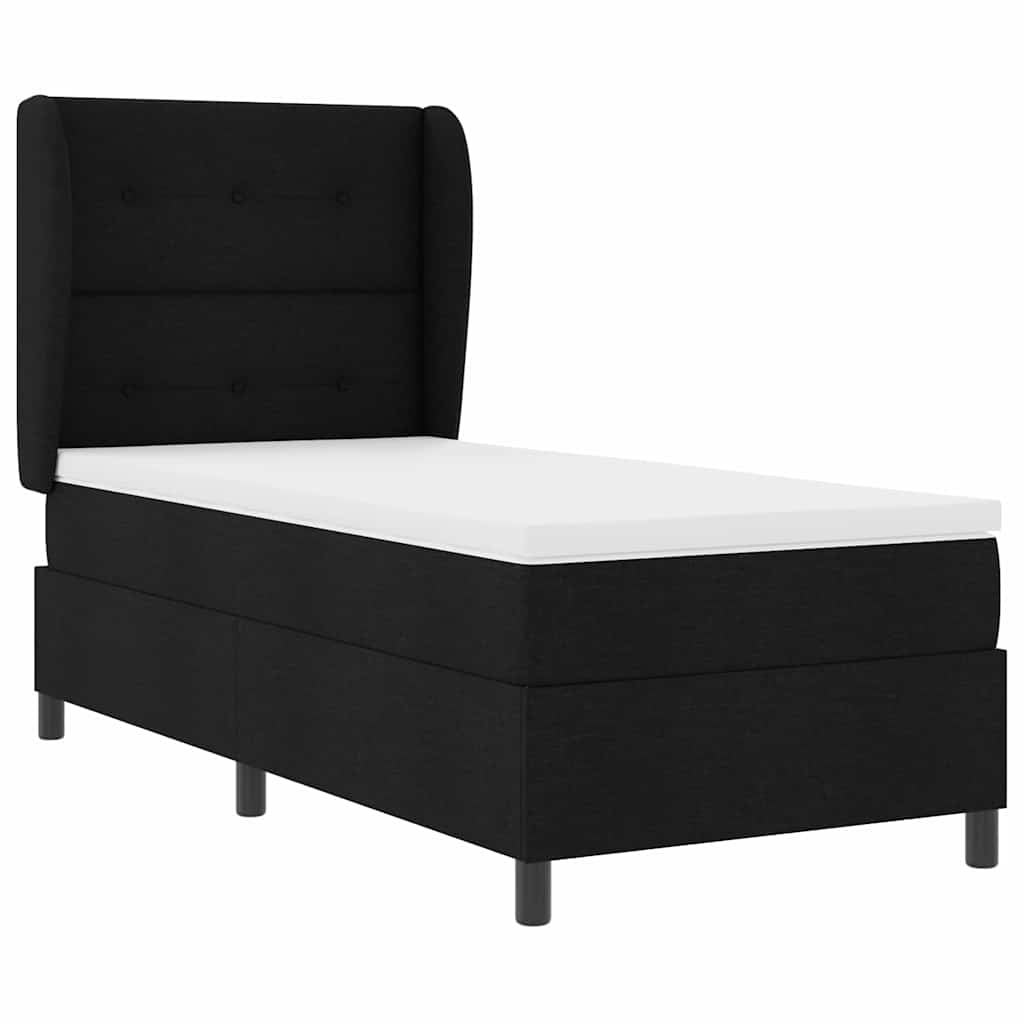 Letto a molle con testiera Nero 100 x 200 cm Tessuto | homemem39