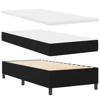 Letto a molle con testiera Nero 100 x 200 cm Tessuto | homemem39