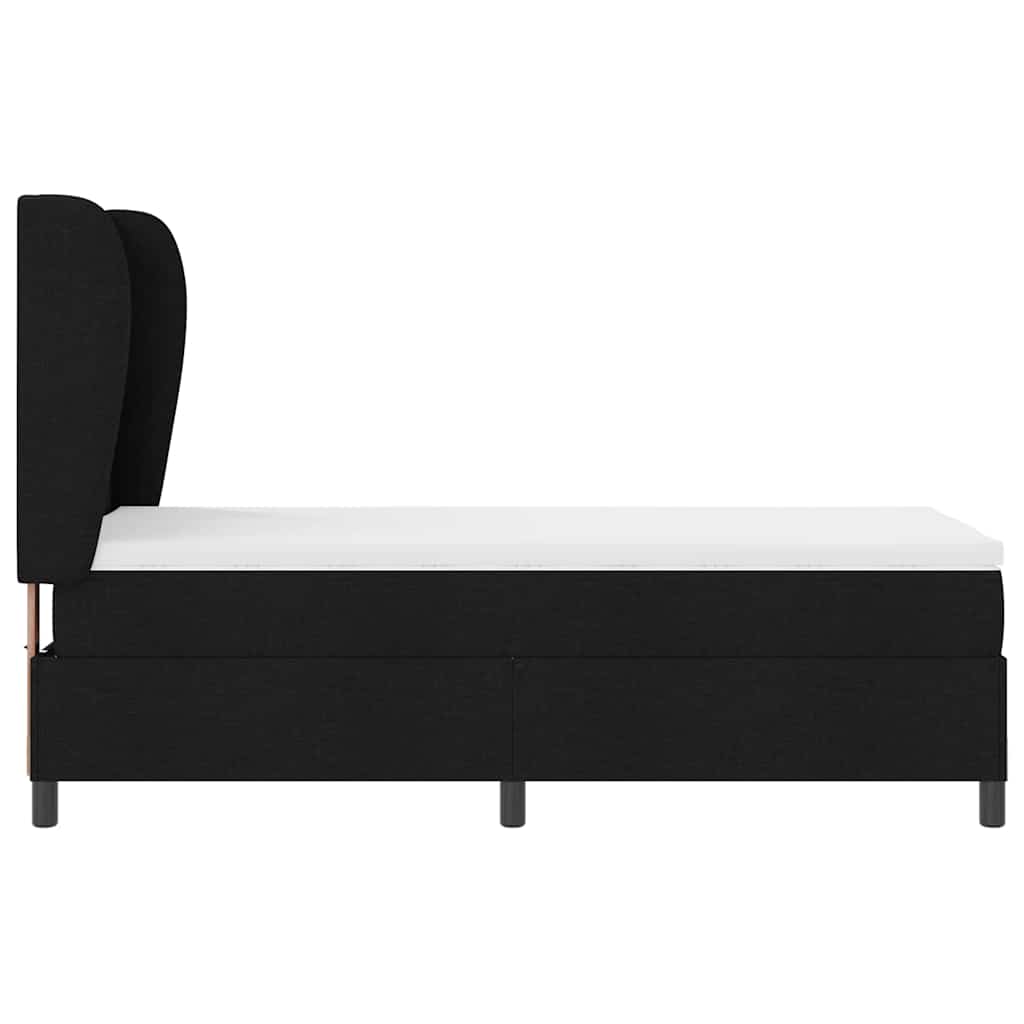 Letto a molle con testiera Nero 100 x 200 cm Tessuto | homemem39