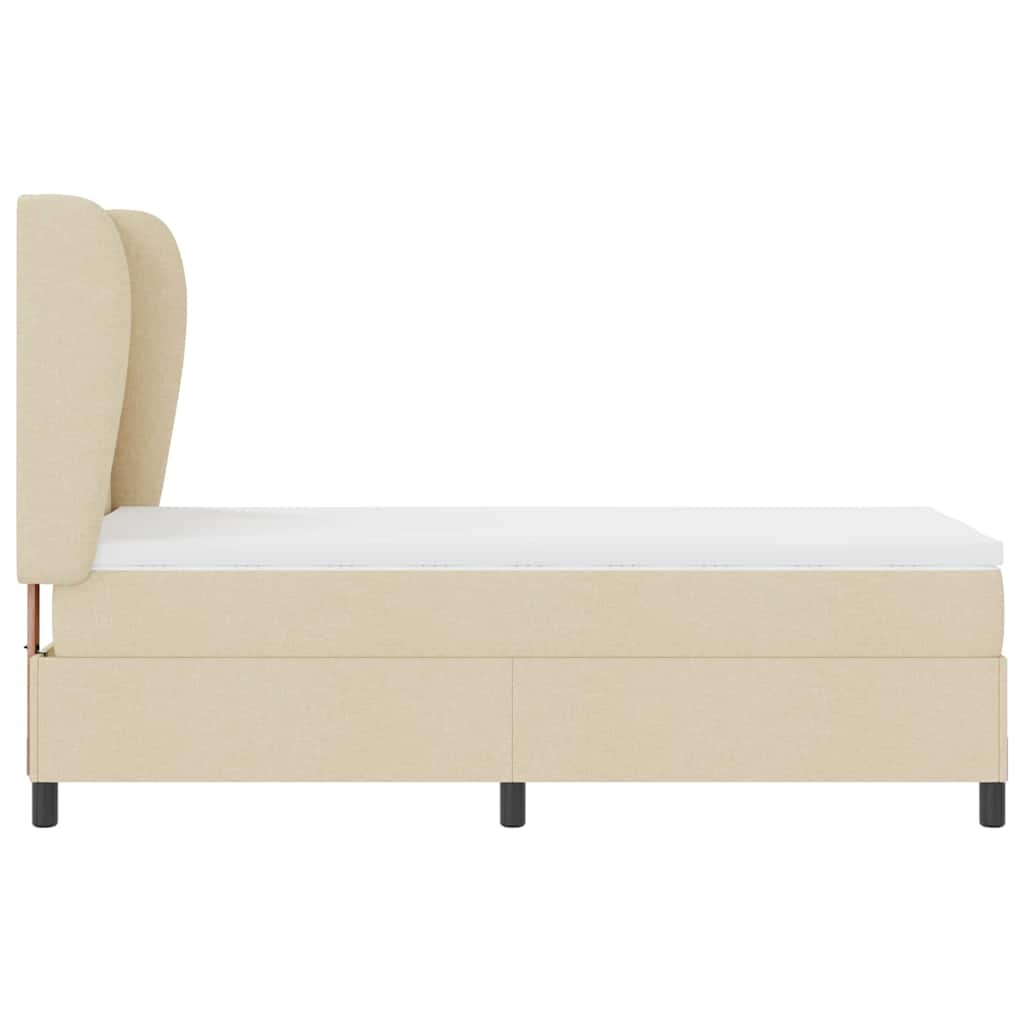 Letto a molle con testiera Crema 100 x 200 cm Tessuto | homemem39