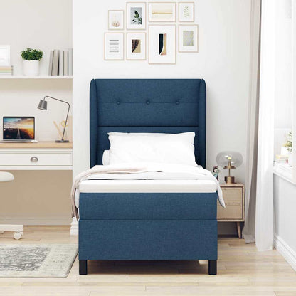 Letto a molle con testiera Blu 100 x 200 cm Tessuto | homemem39