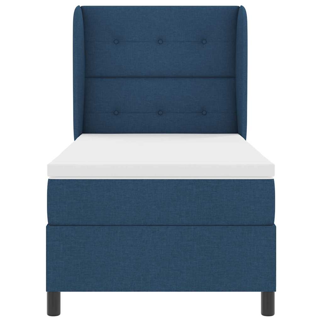 Letto a molle con testiera Blu 100 x 200 cm Tessuto | homemem39