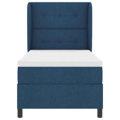 Letto a molle con testiera Blu 100 x 200 cm Tessuto | homemem39