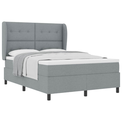 Letto a molle con testiera Grigio chiaro 140 x 190 cm Tessuto