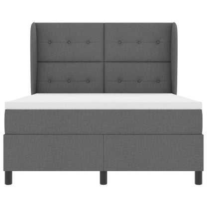 Letto a molle con testiera Grigio scuro 140 x 190 cm Tessuto | homemem39