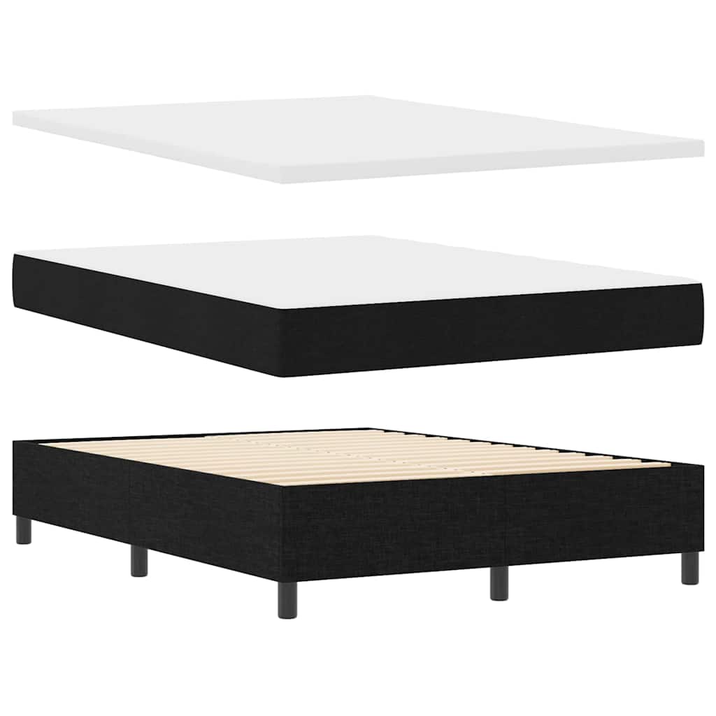 Letto a molle con testiera Nero 140 x 190 cm Tessuto | homemem39