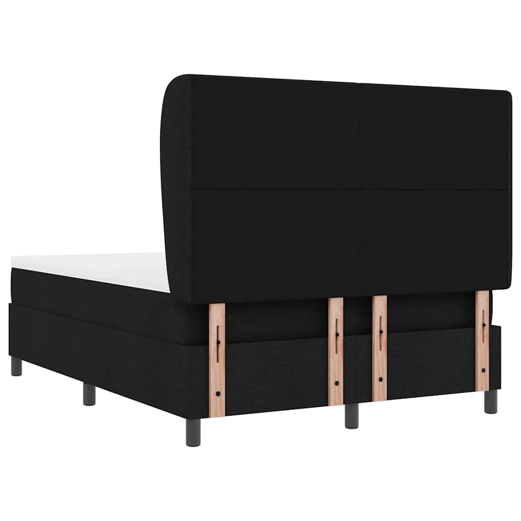 Letto a molle con testiera Nero 140 x 190 cm Tessuto | homemem39