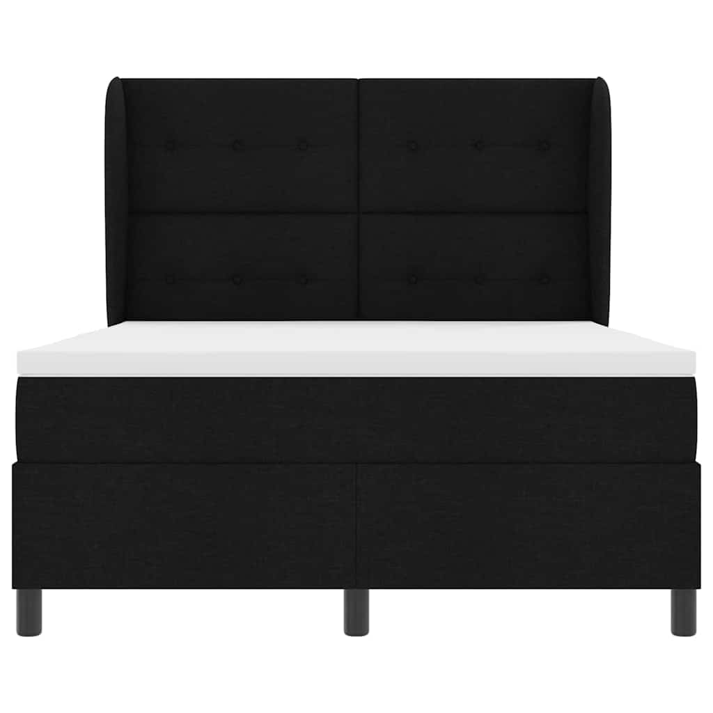 Letto a molle con testiera Nero 140 x 190 cm Tessuto | homemem39