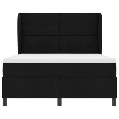 Letto a molle con testiera Nero 140 x 190 cm Tessuto | homemem39