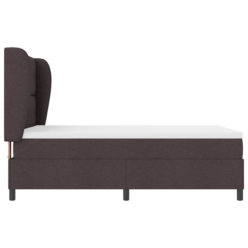 Letto a molle con testiera Marrone scuro 140 x 190 cm Tessuto | homemem39