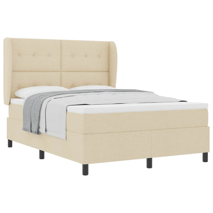 Letto a molle con testiera Crema 140 x 190 cm Tessuto | homemem39