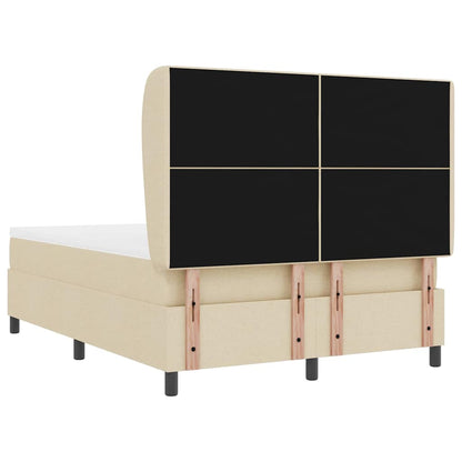 Letto a molle con testiera Crema 140 x 190 cm Tessuto | homemem39