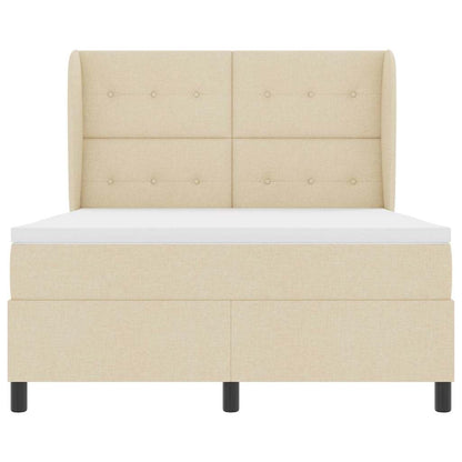 Letto a molle con testiera Crema 140 x 190 cm Tessuto | homemem39