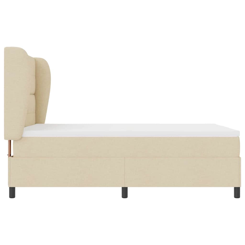 Letto a molle con testiera Crema 140 x 190 cm Tessuto | homemem39
