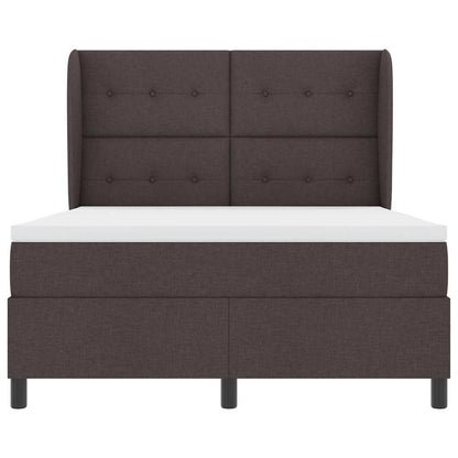 Letto a molle con testiera Marrone scuro 140 x 200 cm Tessuto | homemem39
