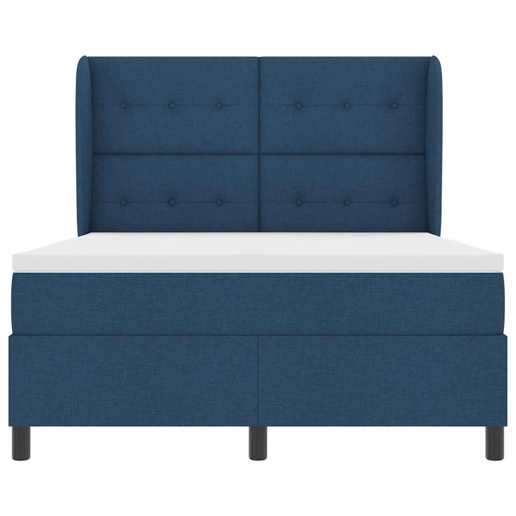 Letto a molle con testiera Blu 140 x 200 cm Tessuto | homemem39