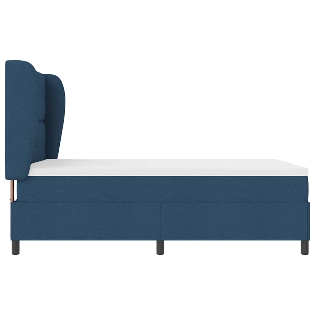Letto a molle con testiera Blu 140 x 200 cm Tessuto | homemem39