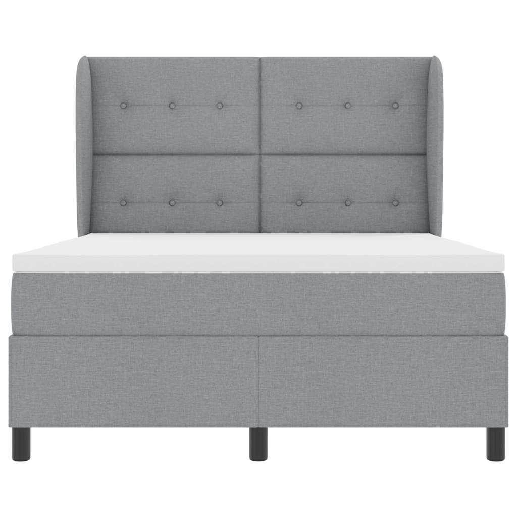 Letto a molle con testiera Grigio chiaro 160 x 200 cm Tessuto | homemem39