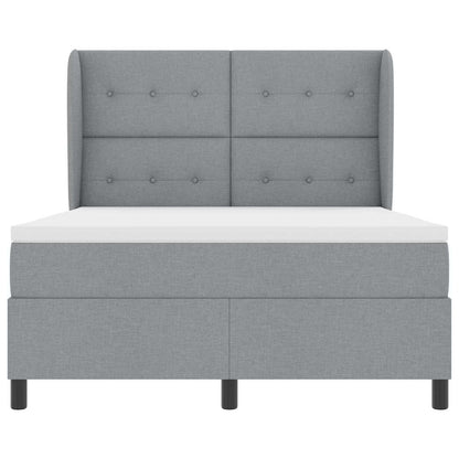 Letto a molle con testiera Grigio chiaro 160 x 200 cm Tessuto | homemem39
