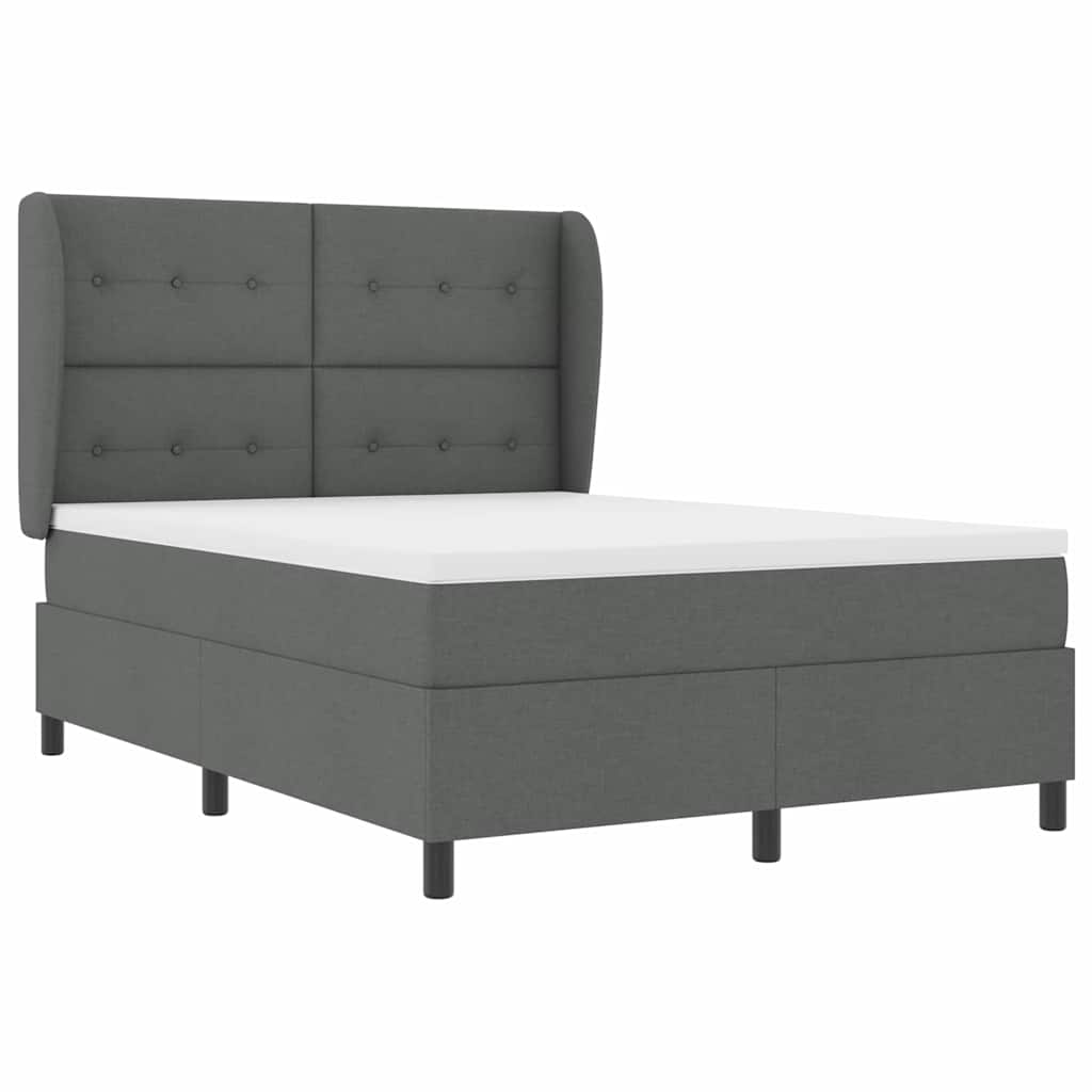 Letto a molle con testiera Grigio scuro 160 x 200 cm Tessuto | homemem39