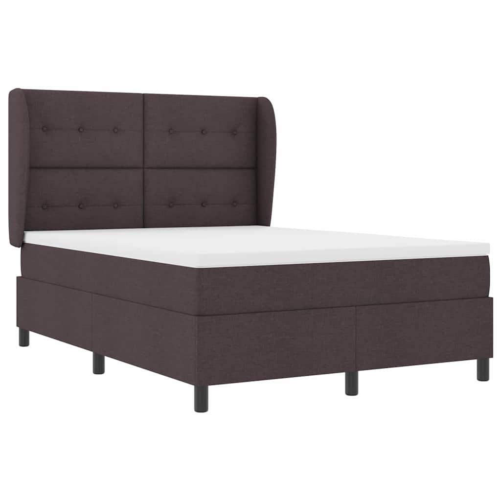 Letto a molle con testiera Marrone scuro 160 x 200 cm Tessuto | homemem39