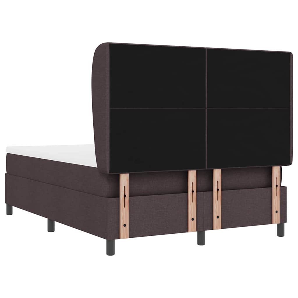 Letto a molle con testiera Marrone scuro 160 x 200 cm Tessuto | homemem39