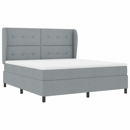 Letto a molle con materasso Grigio chiaro 180 x 200 cm Tessuto