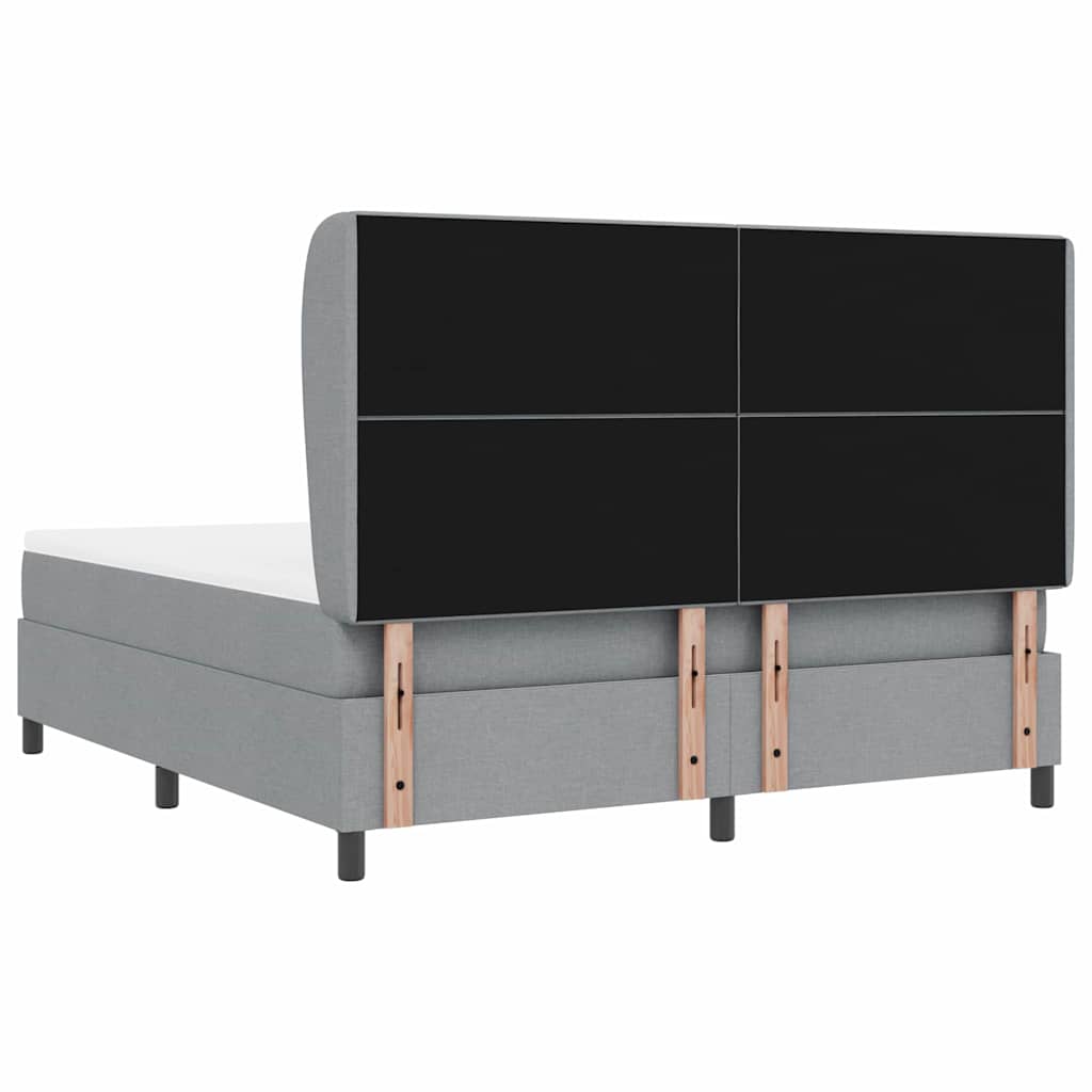 Letto a molle con materasso Grigio chiaro 180 x 200 cm Tessuto