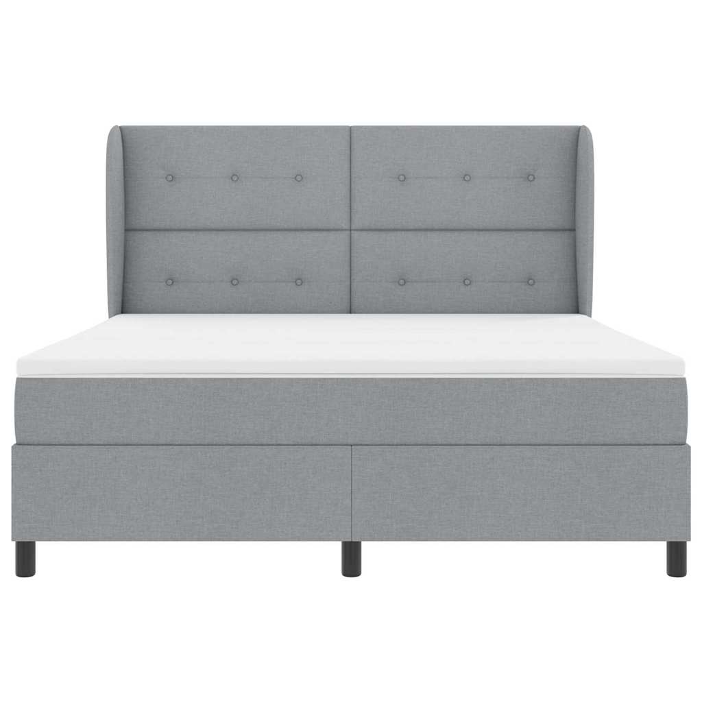 Letto a molle con materasso Grigio chiaro 180 x 200 cm Tessuto