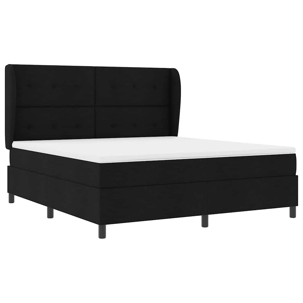 Letto a molle con testiera Nero 180 x 200 cm Tessuto | homemem39