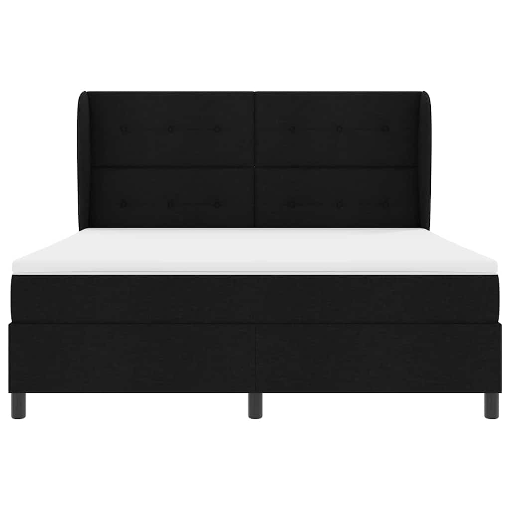 Letto a molle con testiera Nero 180 x 200 cm Tessuto | homemem39
