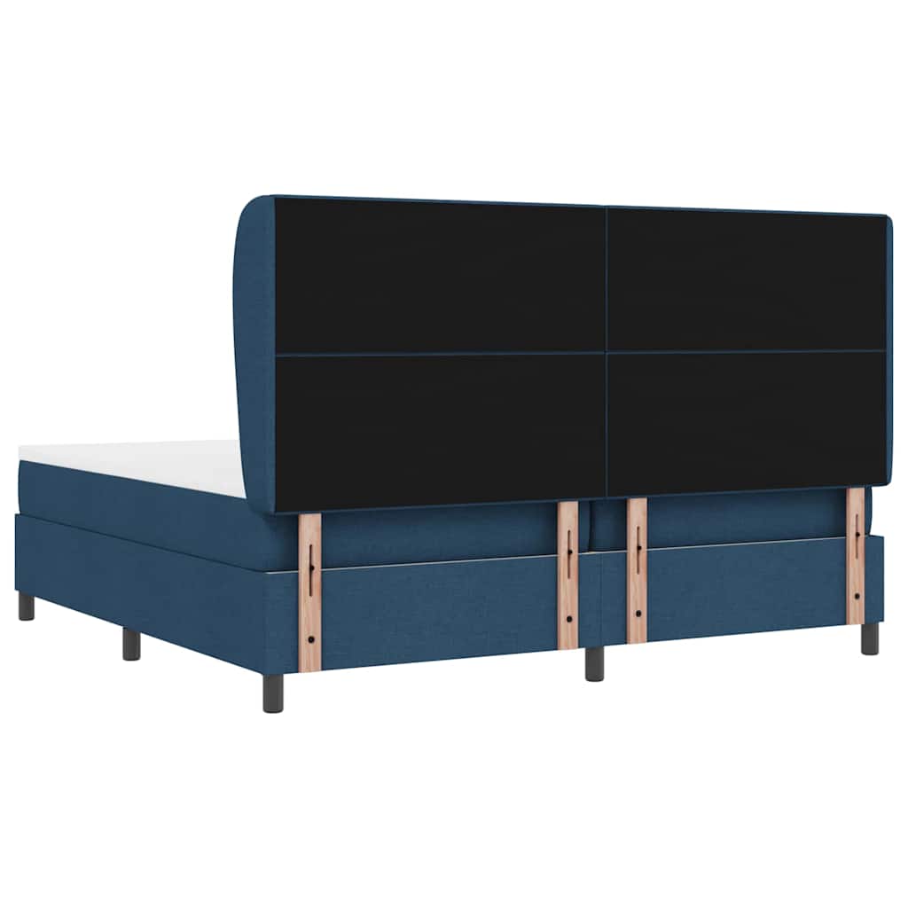 Letto a molle con testiera Blu 200 x 200 cm Tessuto | homemem39