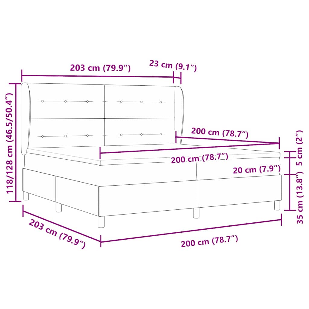 Letto a molle con testiera Blu 200 x 200 cm Tessuto | homemem39