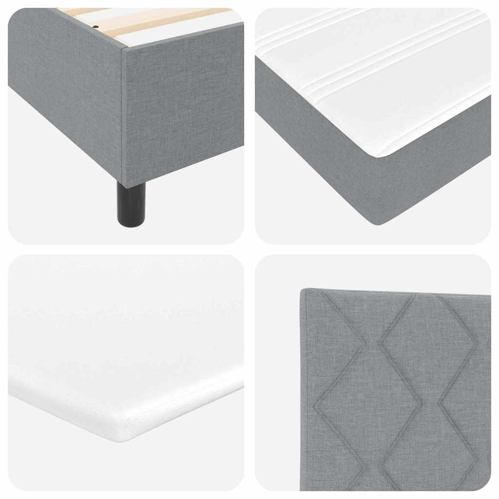 Letto a molle con testiera Grigio chiaro 80 x 200 cm Tessuto | homemem39