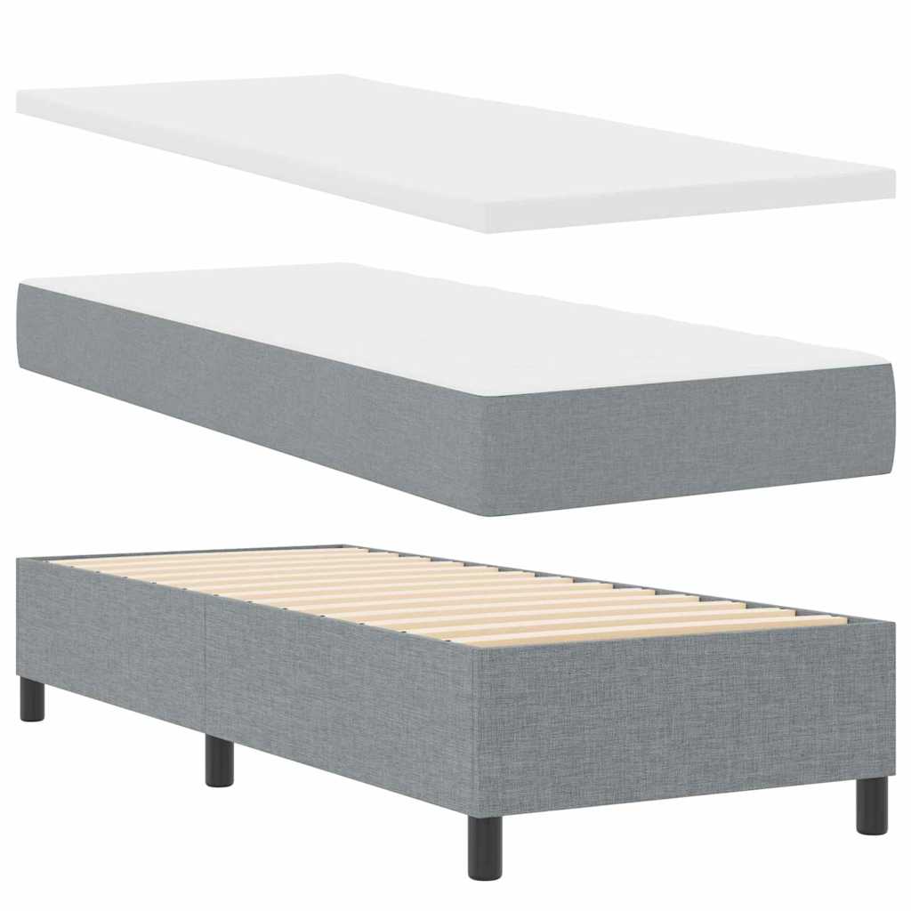 Letto a molle con testiera Grigio chiaro 80 x 200 cm Tessuto | homemem39