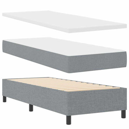 Letto a molle con testiera Grigio chiaro 80 x 200 cm Tessuto | homemem39