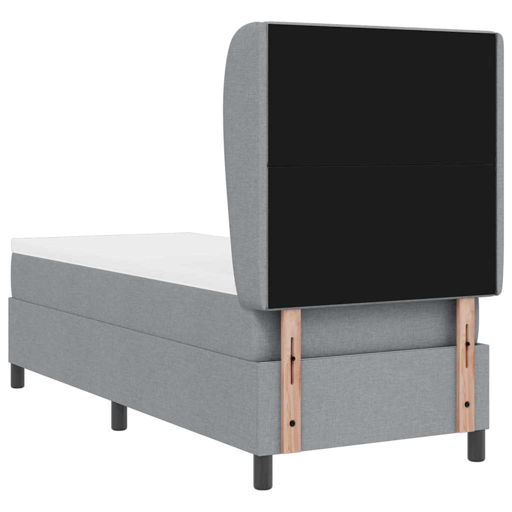 Letto a molle con testiera Grigio chiaro 80 x 200 cm Tessuto | homemem39