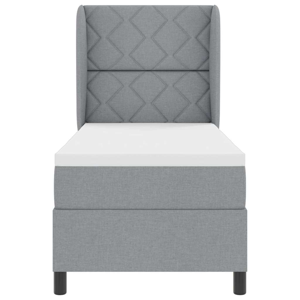 Letto a molle con testiera Grigio chiaro 80 x 200 cm Tessuto | homemem39