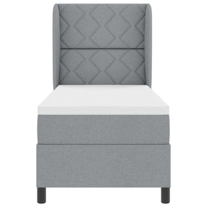 Letto a molle con testiera Grigio chiaro 80 x 200 cm Tessuto | homemem39