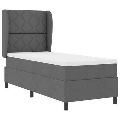 Letto a molle con testiera Grigio scuro 80 x 200 cm Tessuto | homemem39