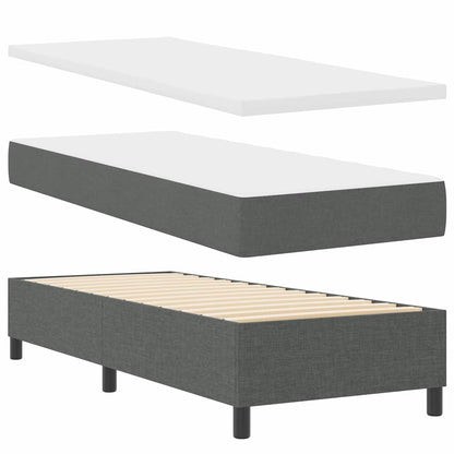 Letto a molle con testiera Grigio scuro 80 x 200 cm Tessuto | homemem39
