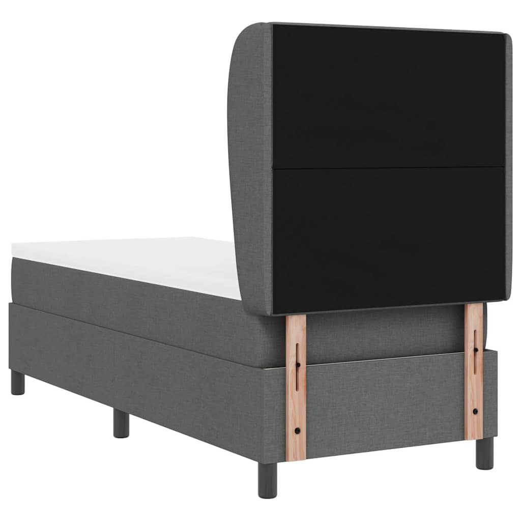 Letto a molle con testiera Grigio scuro 80 x 200 cm Tessuto | homemem39