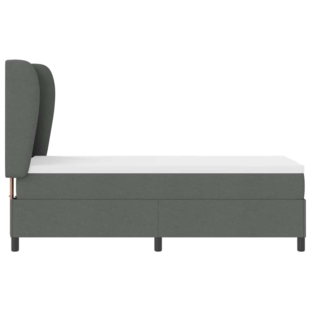 Letto a molle con testiera Grigio scuro 80 x 200 cm Tessuto | homemem39