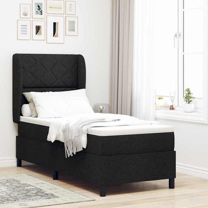 Letto a molle con testiera Nero 80 x 200 cm Tessuto | homemem39