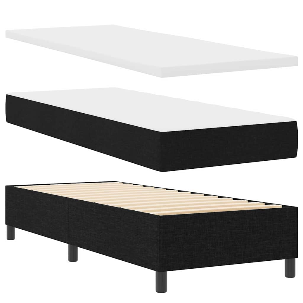 Letto a molle con testiera Nero 80 x 200 cm Tessuto | homemem39