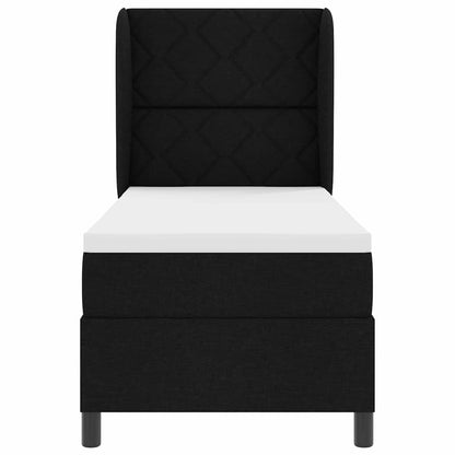 Letto a molle con testiera Nero 80 x 200 cm Tessuto | homemem39