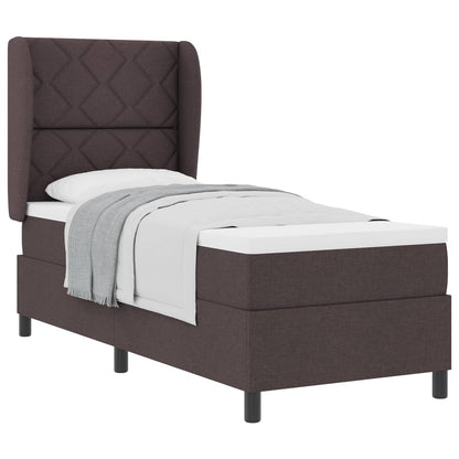Letto a molle con testiera Marrone scuro 80 x 200 cm Tessuto | homemem39