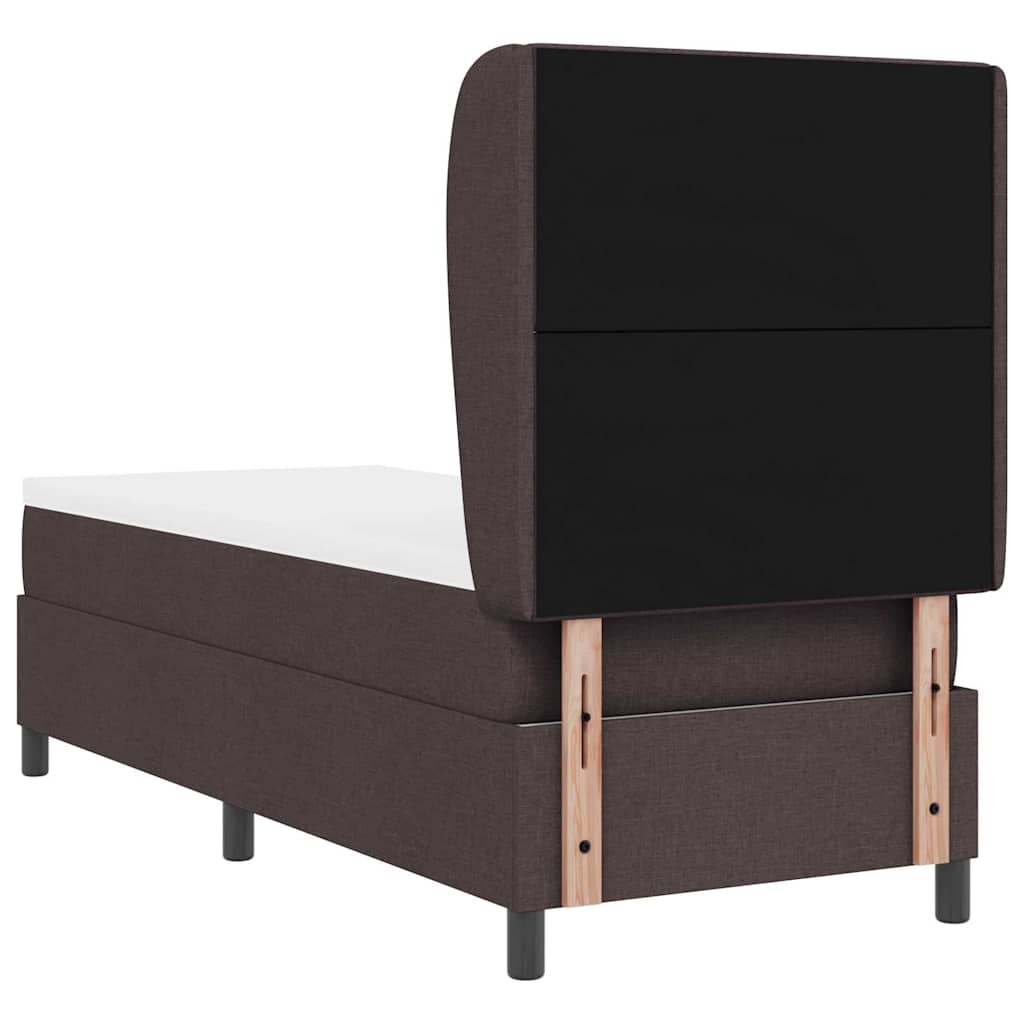 Letto a molle con testiera Marrone scuro 80 x 200 cm Tessuto | homemem39