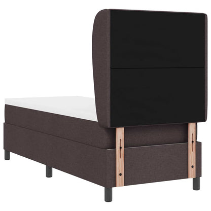 Letto a molle con testiera Marrone scuro 80 x 200 cm Tessuto | homemem39