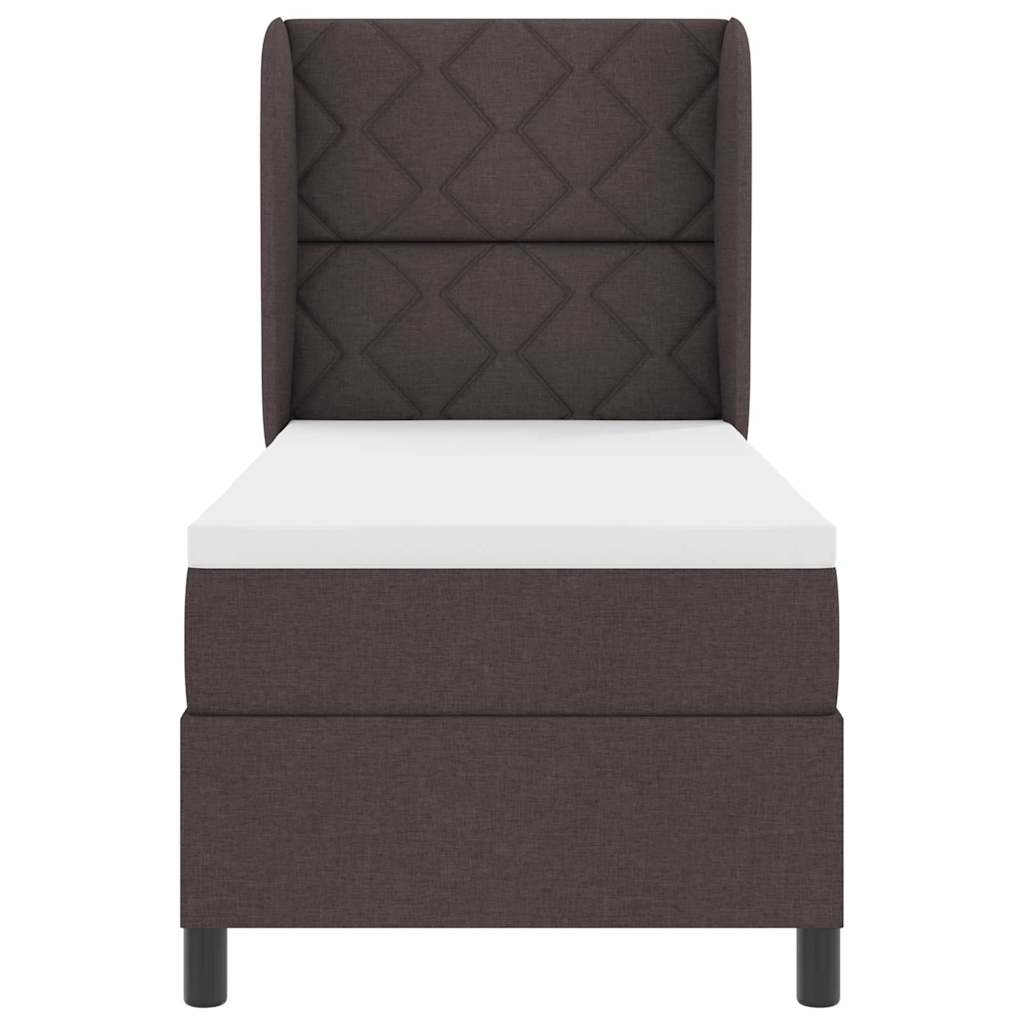Letto a molle con testiera Marrone scuro 80 x 200 cm Tessuto | homemem39